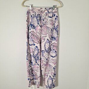 NWOT Las Surenas Amor Linen Wide Leg Cropped Pants